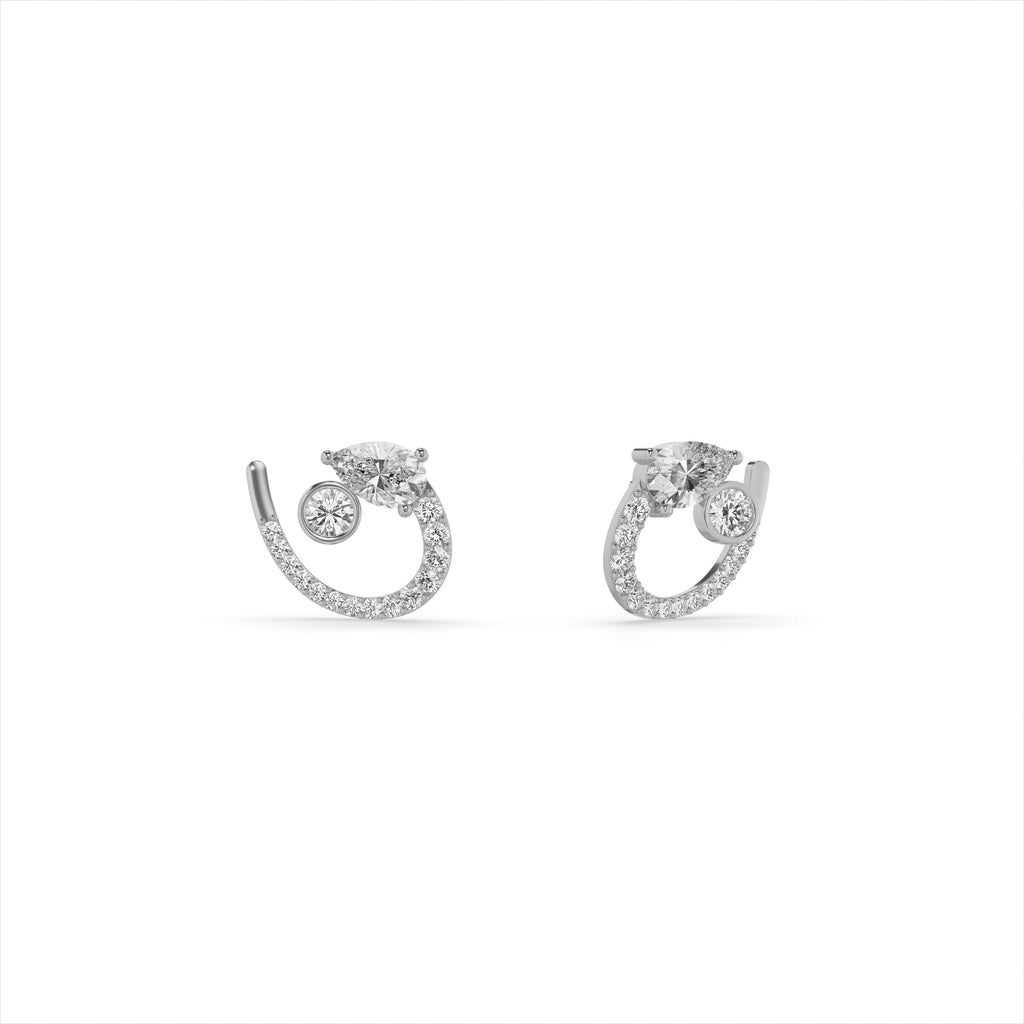 925 Sterling Silver Crescent Earrings