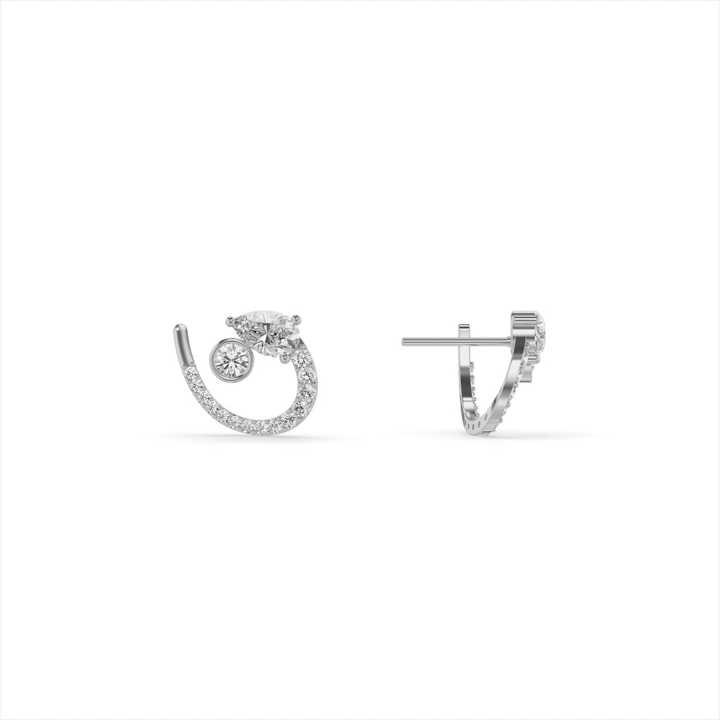 925 Sterling Silver Crescent Earrings