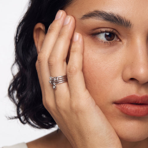 925 Sterling Silver Charm Stack Ring